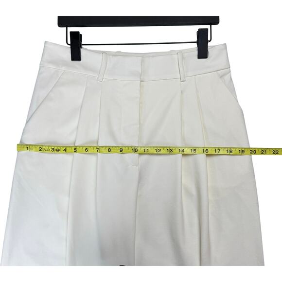 VERONICA BEARD Lagarde Pleated Crepe Wide-leg White Pants - Picture 9 of 12